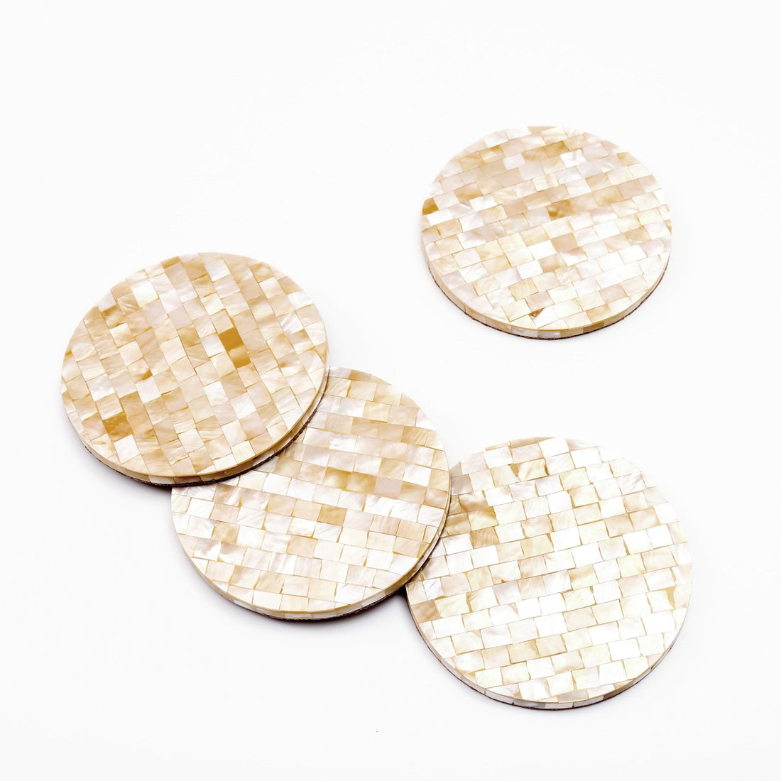 COASTERS IN China White MOTHER OF PEARL 