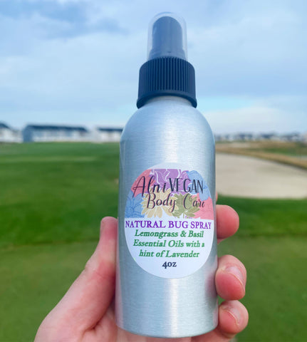 Alni Body Care new natural bug spray with lemongrass & basil on the golf course