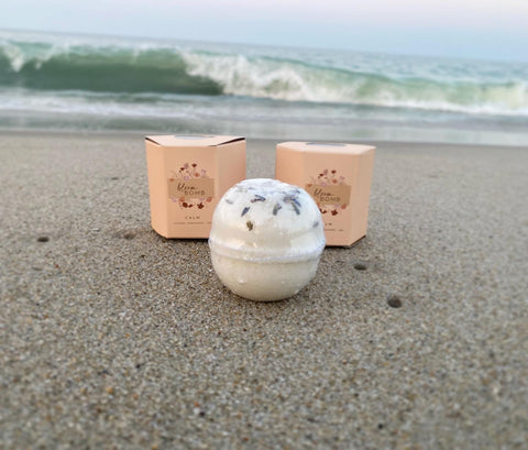 Alni Body Care Private Label Custom Lavender Sandalwood Bath Bombs for innerbloom floral in OCMD