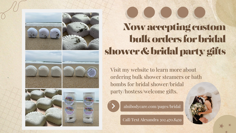 Custom bath and body care custom bridal shower bridal party gifts