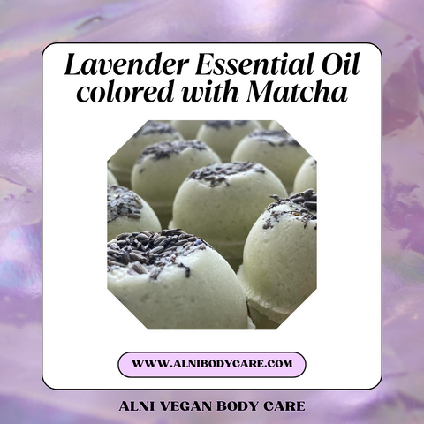 Lavender Matcha Bath Bombs dye-free non toxic bath bombs