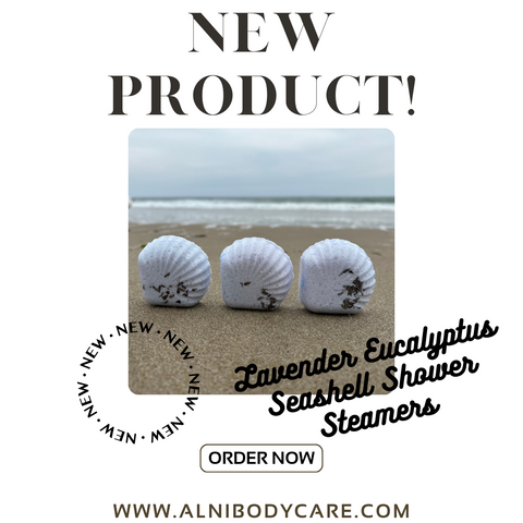 NEW Product! Lavender Eucalyptus Shower Steamers with menthol in a seashell shape