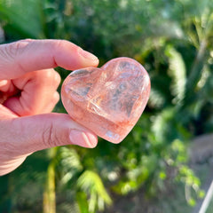 Hematoid Quartz Heart Stone