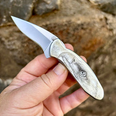 Pete Lange Scrimshaw Kershaw Chive Pocket Knife- Bald Eagle