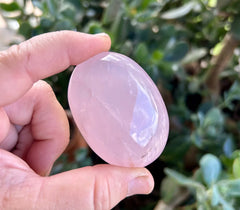 Polished Rose Quartz Palm Stone