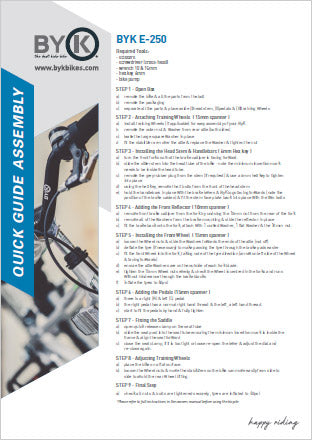 ByK Bikes E-250 Assembly Instructions PDF