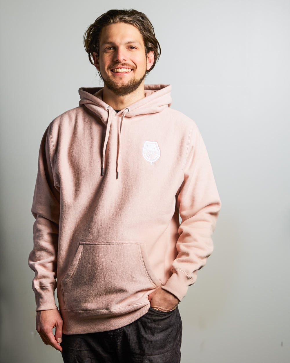 Dusty pink hot sale hoodie mens