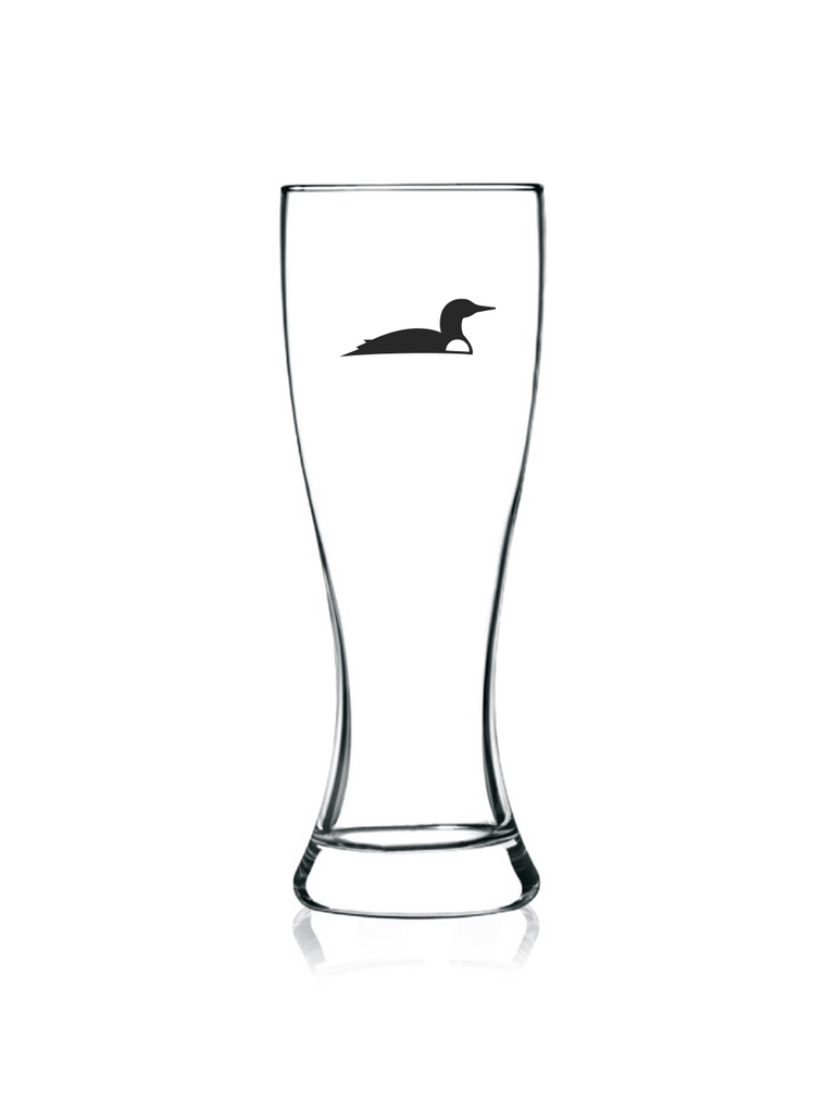 beer glass with logo