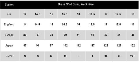 european neck size conversion