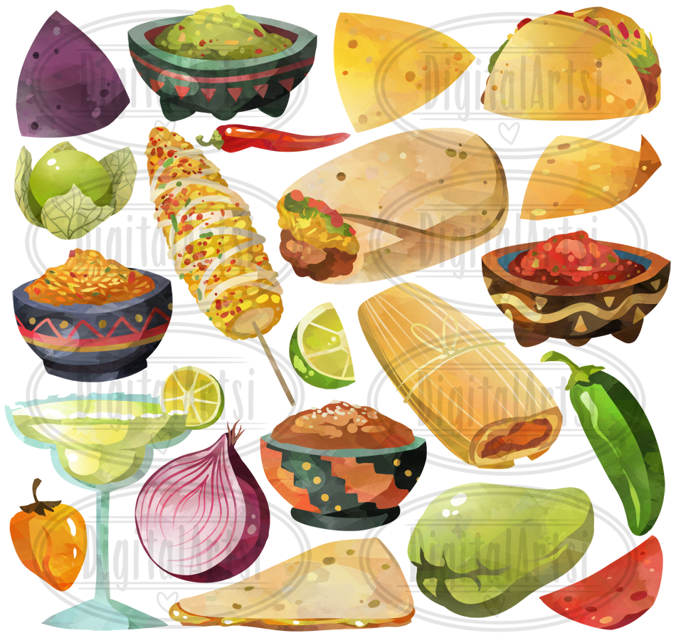 Mexican Food Graphics Set Digitalartsi