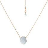 Single stone necklace, aquamarine