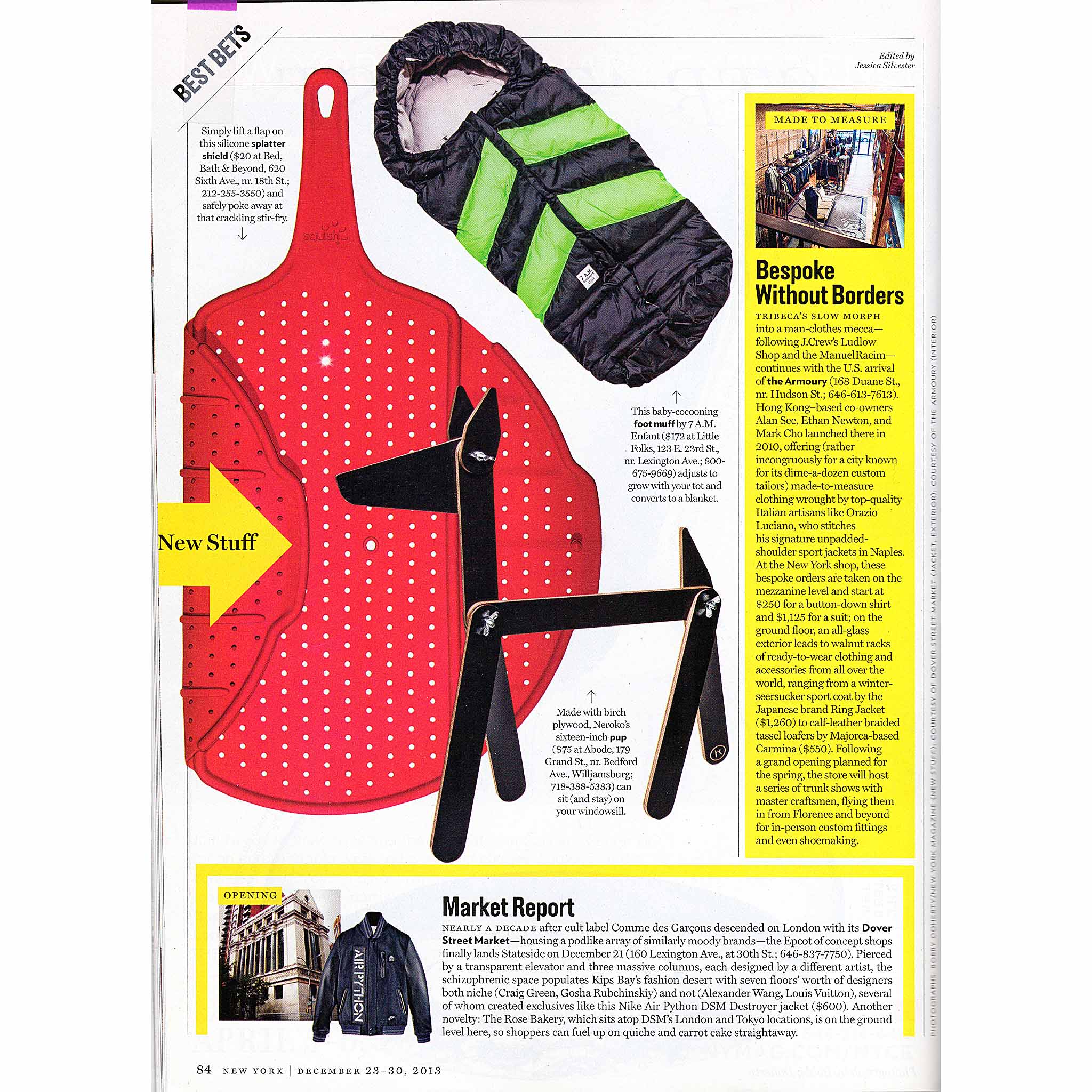 New York Magazine: The Strategist - New Stuff "Neroko's Blanko," December 23, 2013.