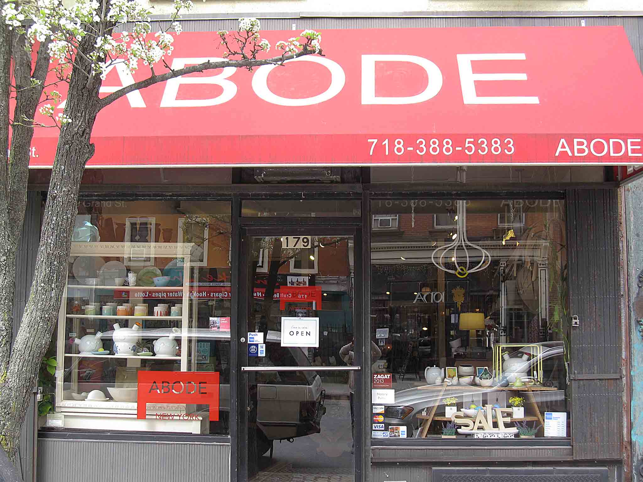 Abode New York, storefront, 179 Grand Street, 2013.