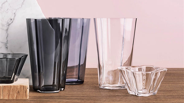 The Aalto vase dates back to 1936 and was first presented at the Paris World Fair the following year. Its fluid, organic form is still mouth blown today at the Iittala factory. It takes a team of seven skilled craftsmen working as one to create one Aalto vase – an icon of modern design.