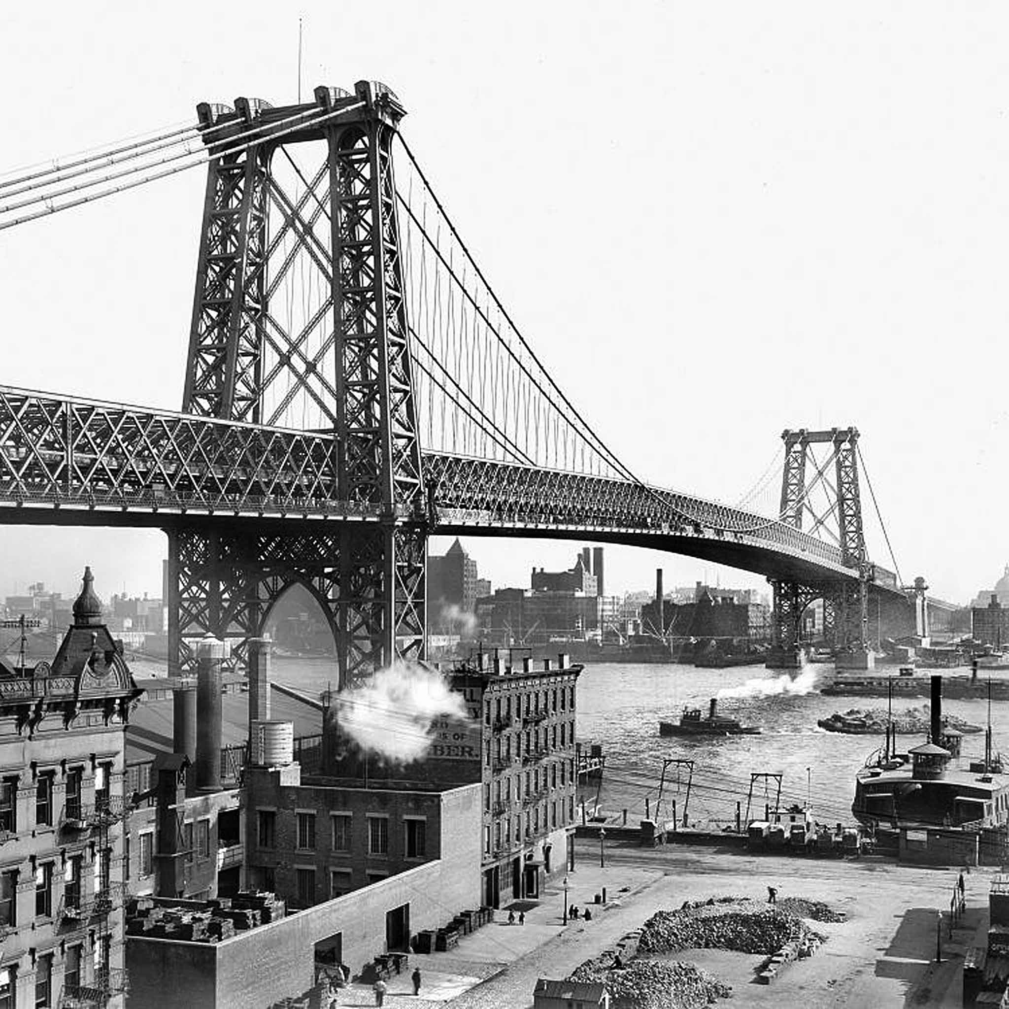 View of the Williamsburg Bridge, Brooklyn, New York.