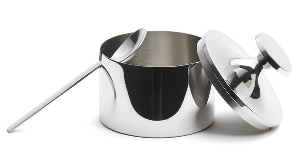 David Mellor stainless steel sugar pot 18cl, stainless handle. SKU 4802124.