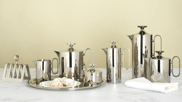 David Mellor tableware: stainless steel coffee set, 8-cup stainless handle. SKU 4803342.