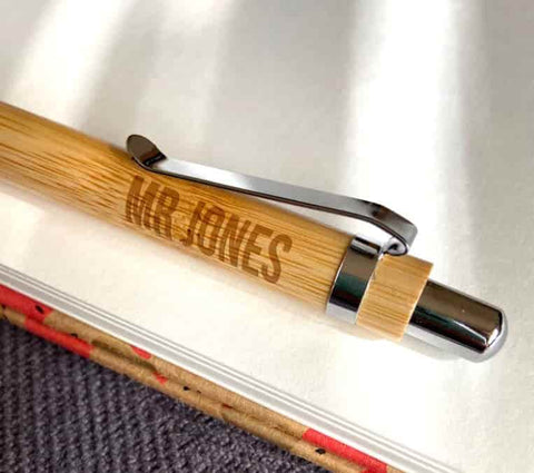Personalised bamboo pen