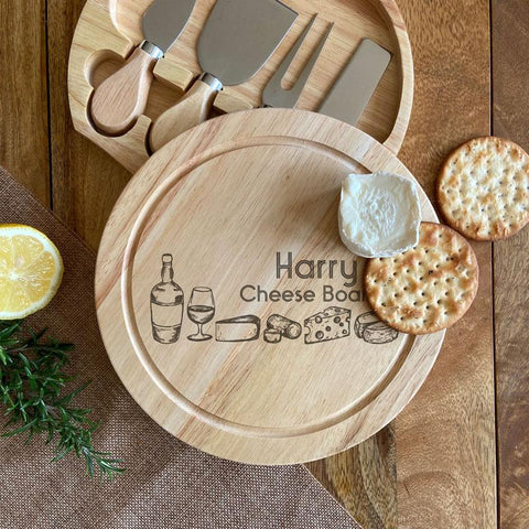 Personalised cheese board and knife set