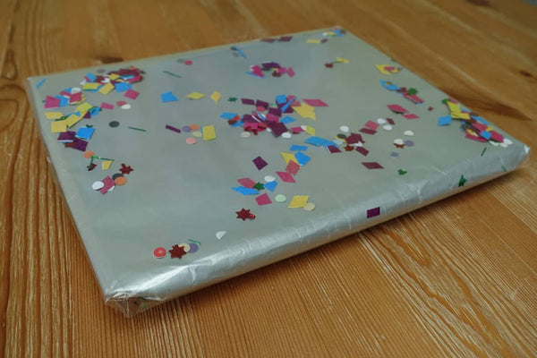 Confetti baby gift wrap