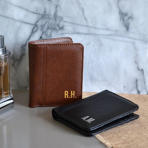 Personalised men's leather wallet