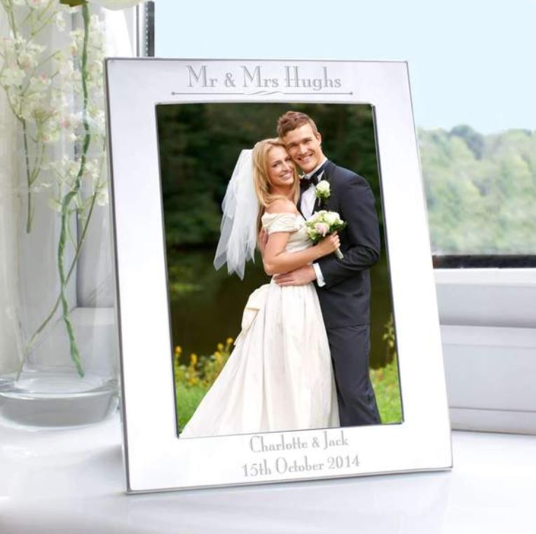 Personalised silver photo frame