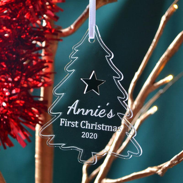 Personalised Baby's First Christmas tree decoration