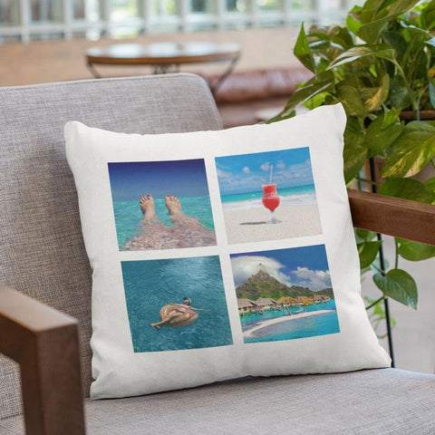 Custom photo collage cushion