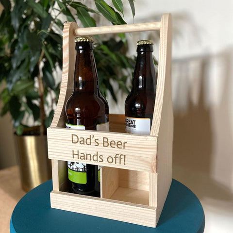 Personalised wooden beer bottle crate