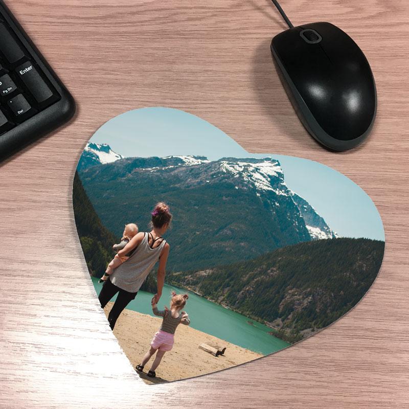 Personalised Heart Photo Mousemat Uk Next Day Delivery Always