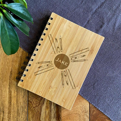 Personalised bamboo notebook