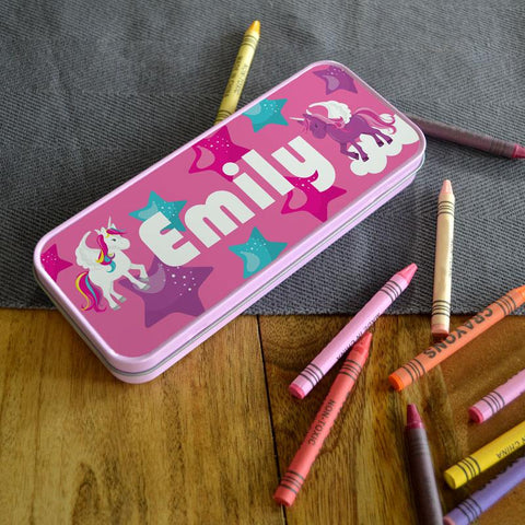 Unicorn pencil case with custom name