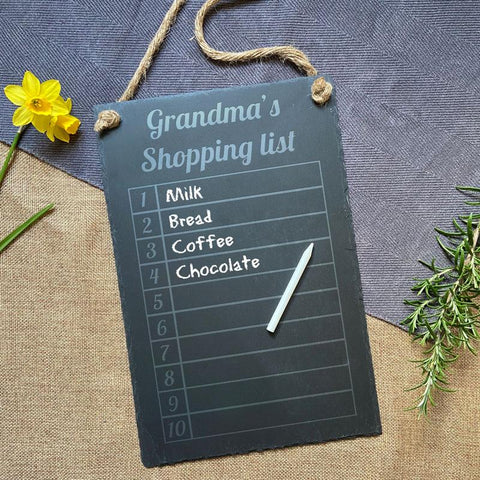 Personalised shopping list slate