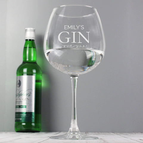 Customised gin glass with first name