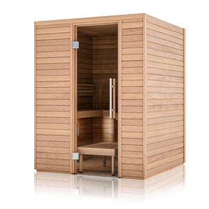 Baia Ergonomic Finnish Sauna With Wave Benches by Auroom – Northern Saunas