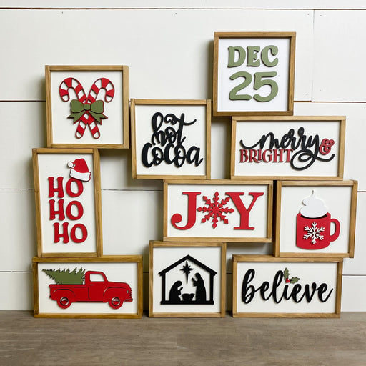 one word signs for xmas