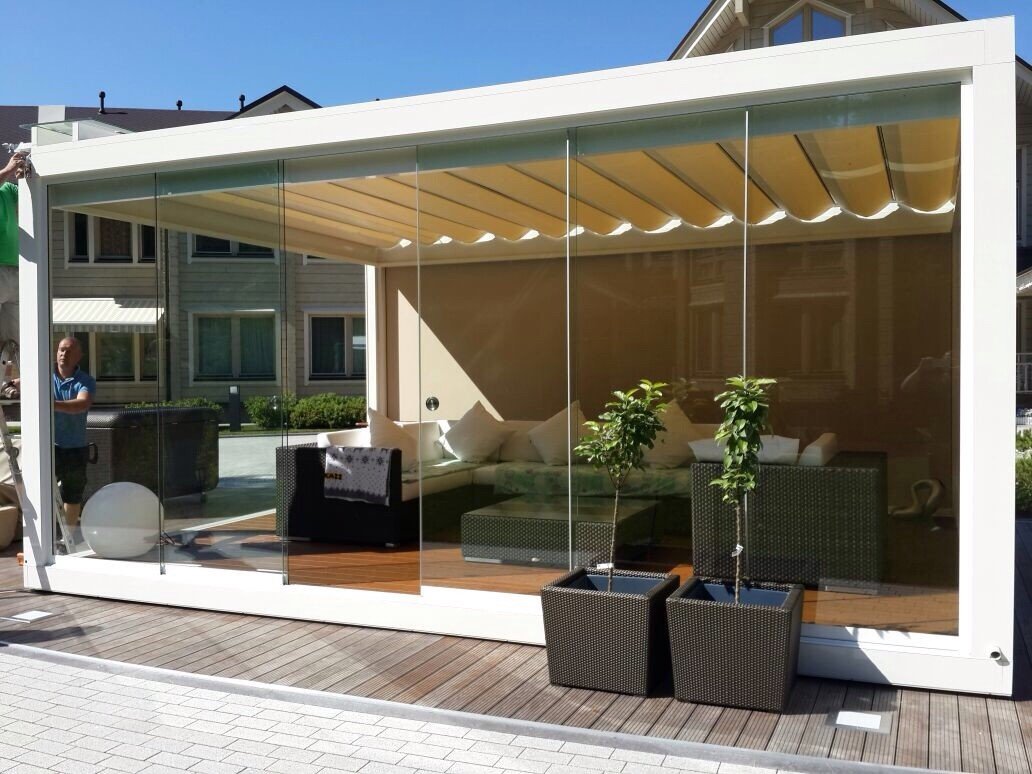 Louvretec Australia Premium Shade & Roof Solutions Sunflex Frameless Glass Doors. Retractable Opening Roof - Louvretec Australia Premium Shade & Roof Solutions