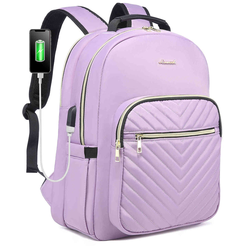 LOVEVOOK Stylish Quilted Laptop Backpack, Fit 15.6/17 inch, pockets ...