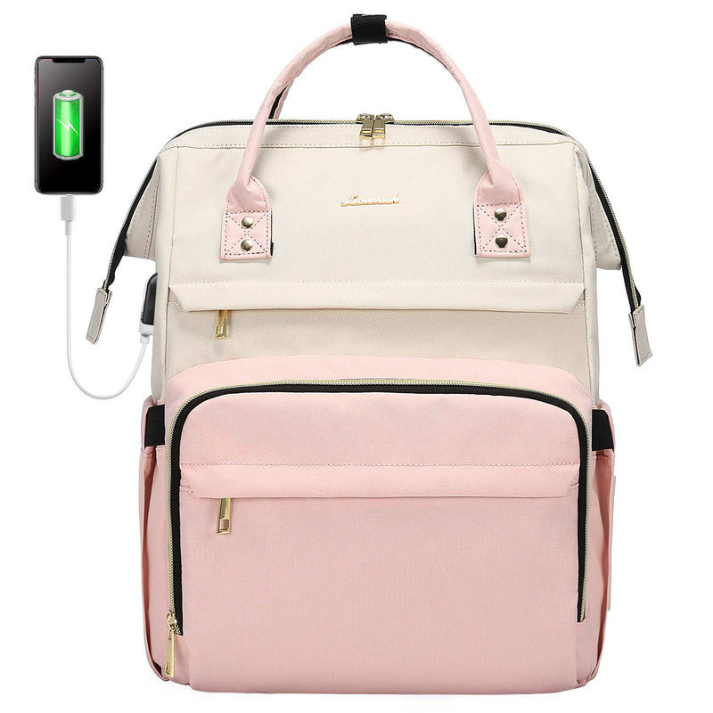 LOVEVOOK Laptop Backpack for Women, Contrasting colors design, with US ...