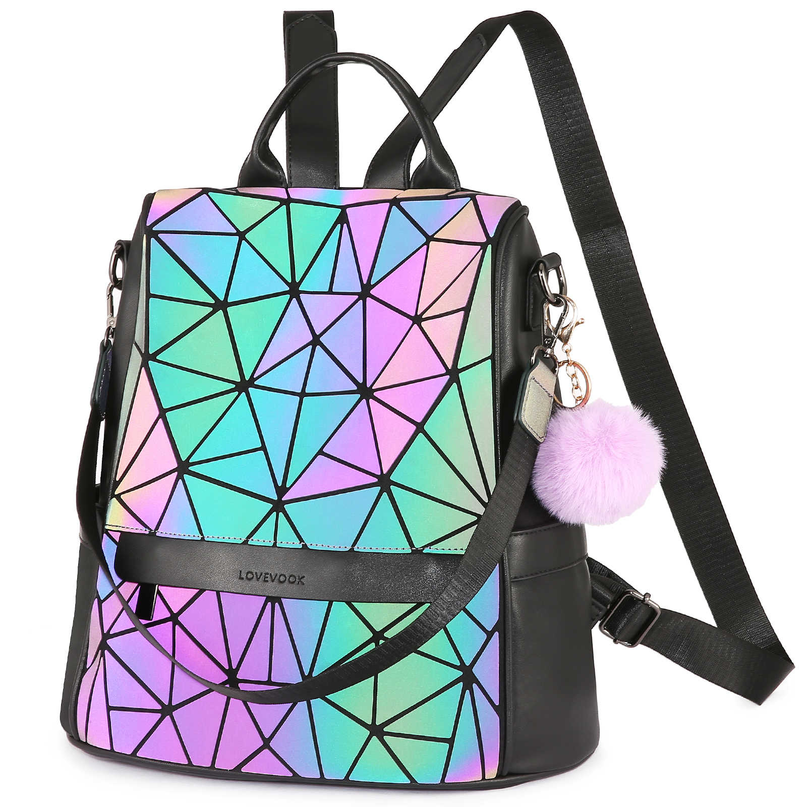 Geometric Luminous Crossbody Bag | Lovevook - Holographic