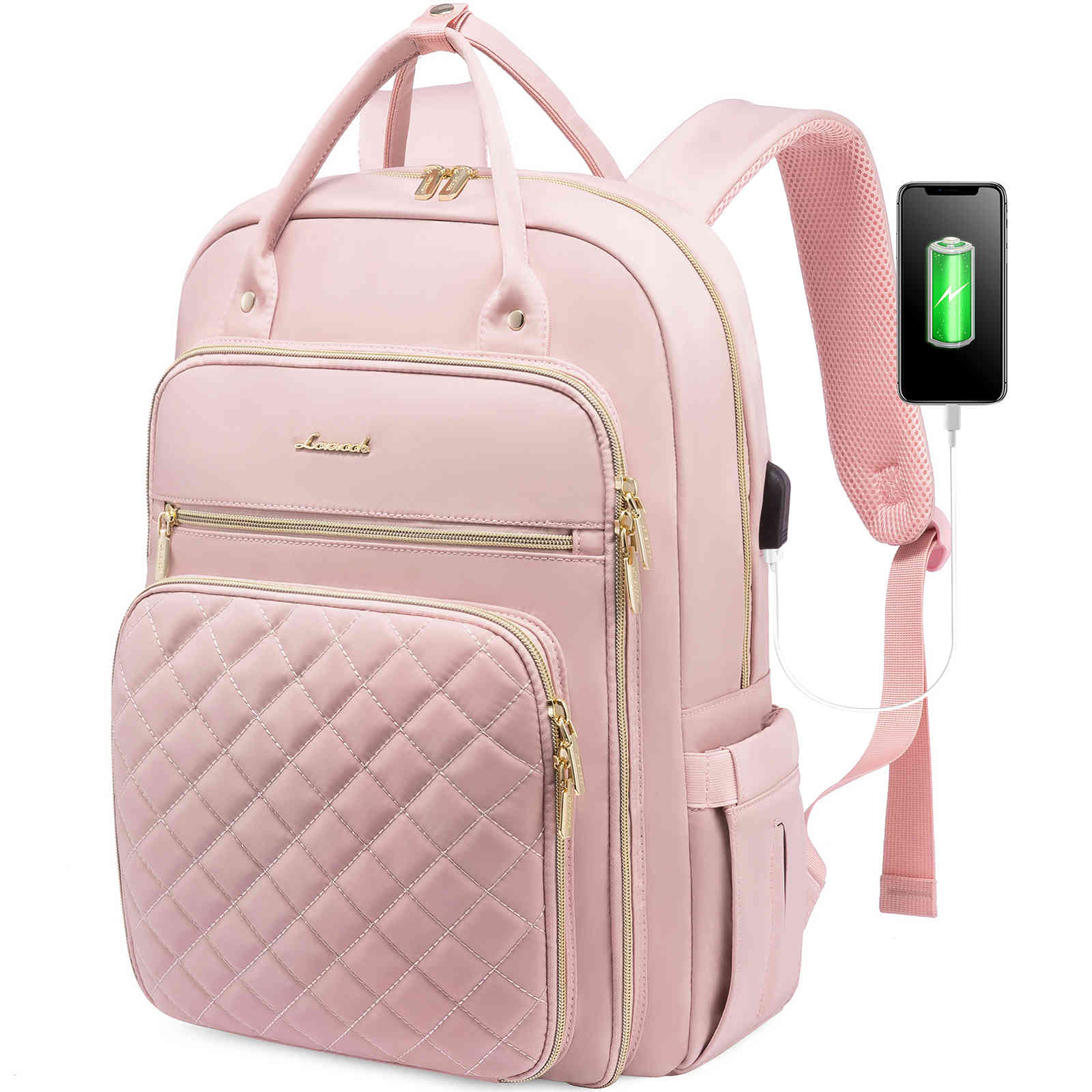 LOVEVOOK Laptop Backpack for Women, Quilted Design, Fit 15.6/17 inch ...