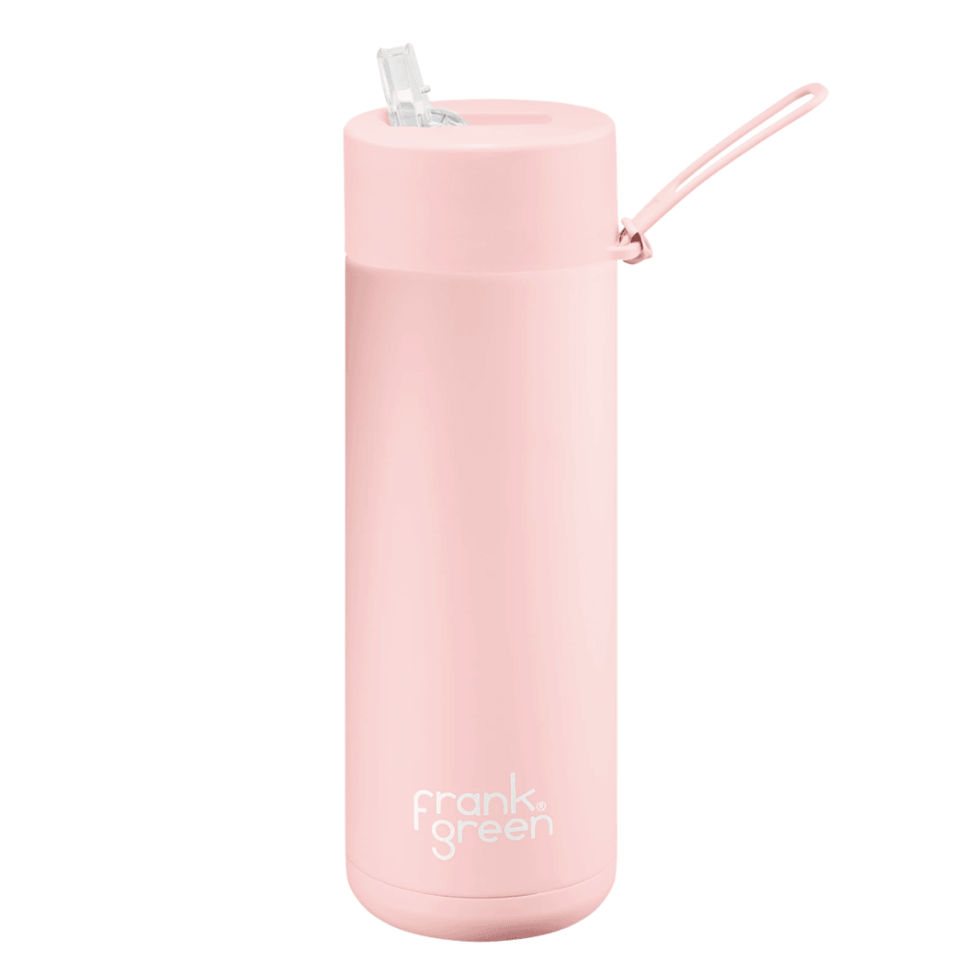 20oz Ceramic Reusable Bottle with Straw Lid | Blushed