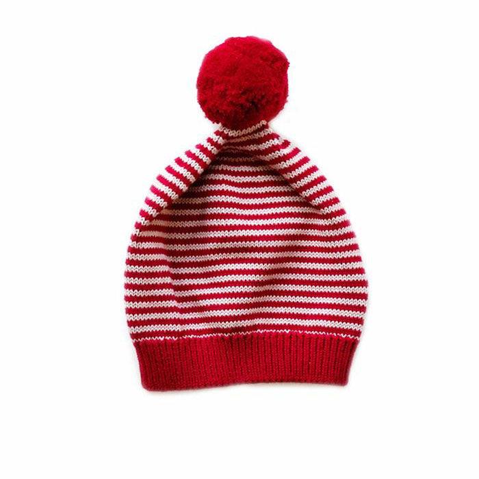 Big Pom Stripe Baby Hat | Poppy