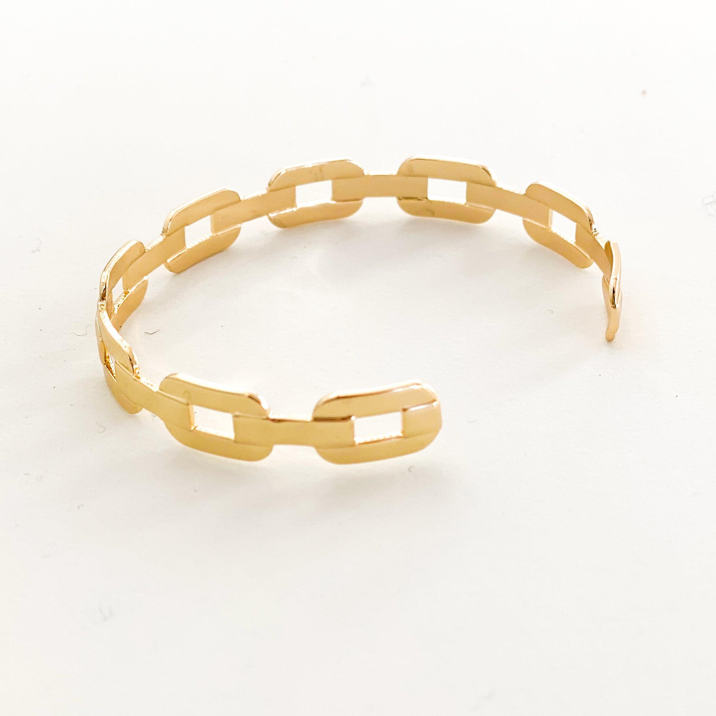 Chain Link Cuff Bangle | Gold