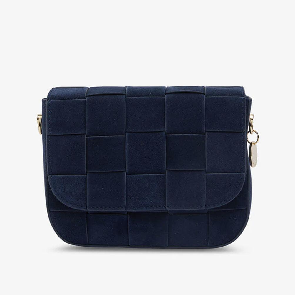 Clara Weave Crossbody | Navy Suede