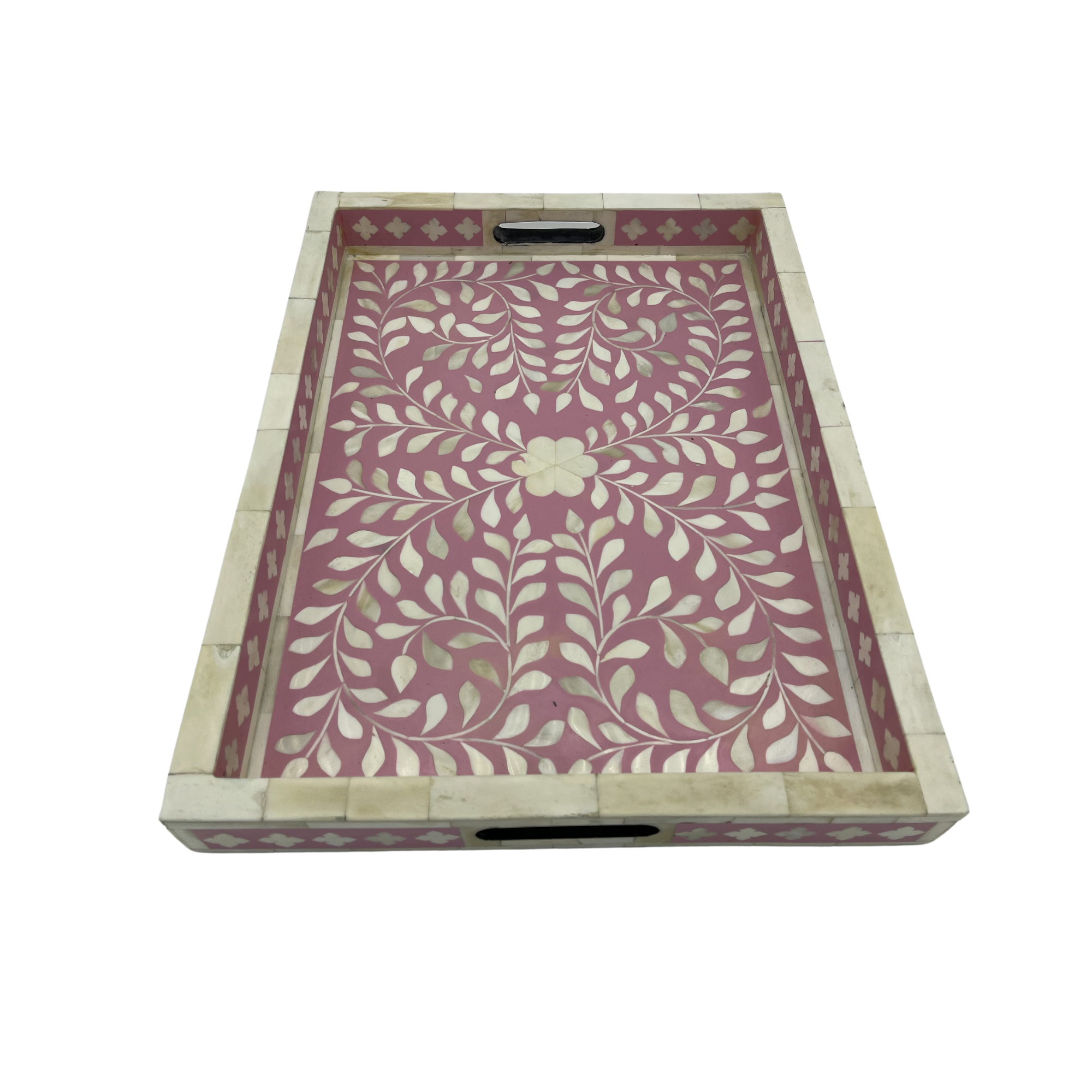 Bone Inlay Tray | Pink Floral