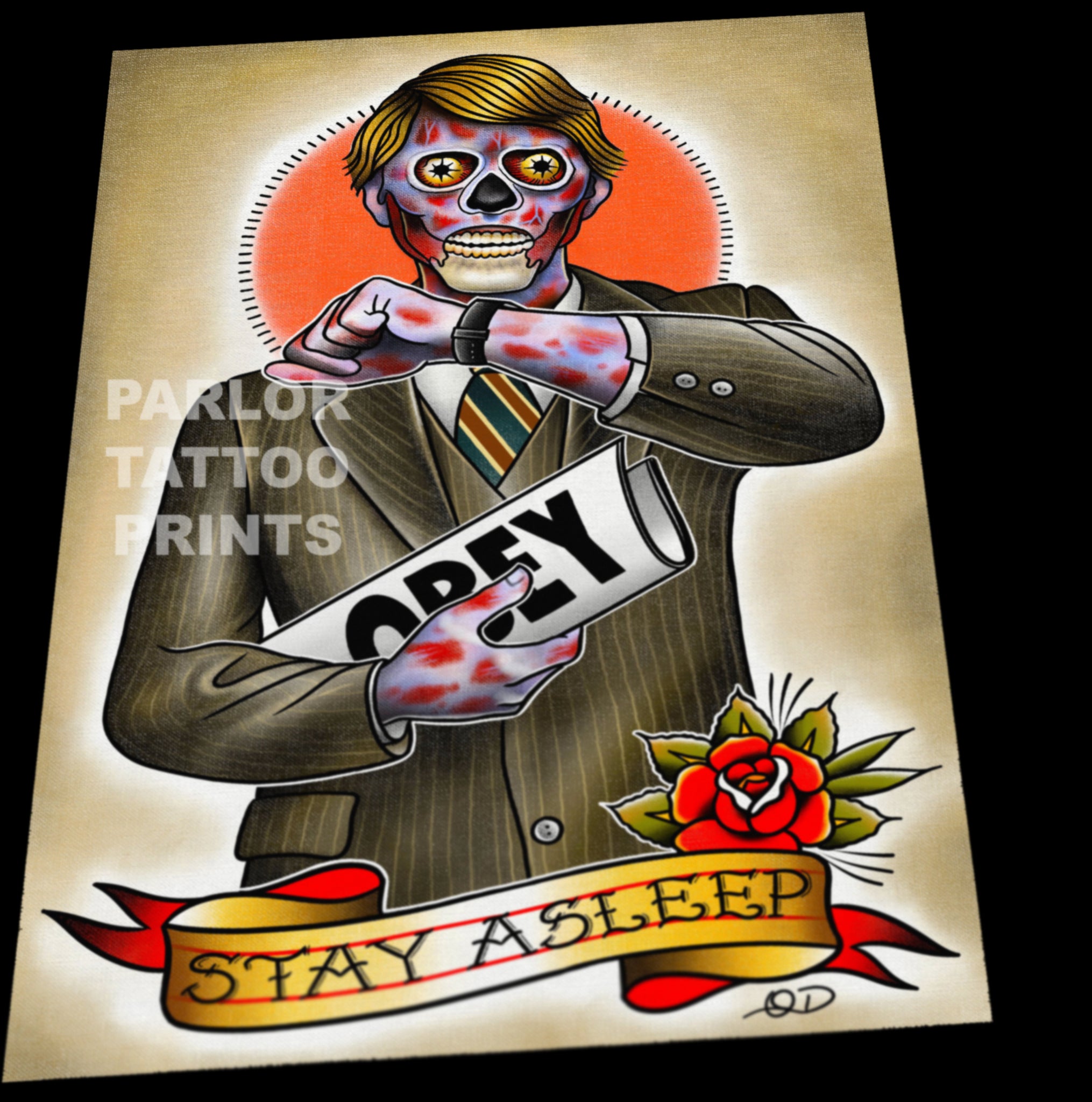 They Live Tattoo Flash Art Print (11x17) Parlor Tattoo Prints