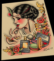 Makeup is Life Tattoo Flash Art – Parlor Tattoo Prints