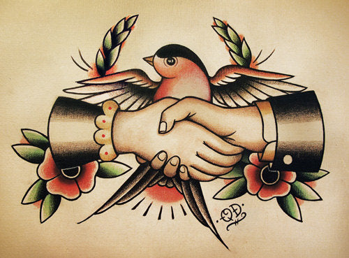 Handshake Tattoo Vector Images 40