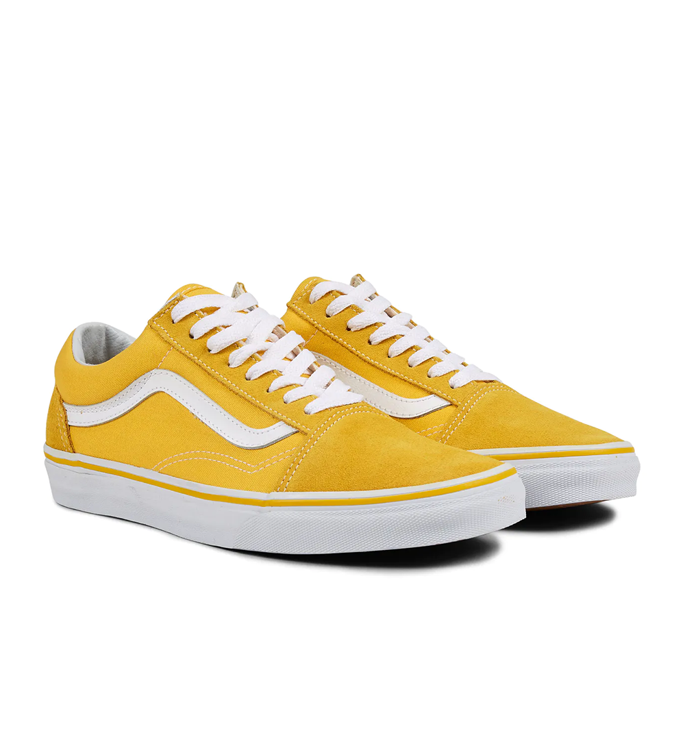 vans old skool spectra yellow & white skate shoes